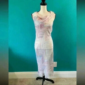 Caractère pink and white striped maxi dress